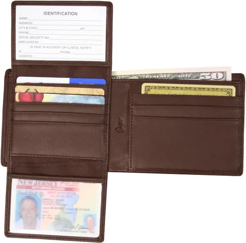 Vista 4 de Royce Leather Billetera plegable ejecutiva con bloqueo RFID para hombre en piel, Negro -, Cartera plegable ejecutiva con bloqueo RFID en piel