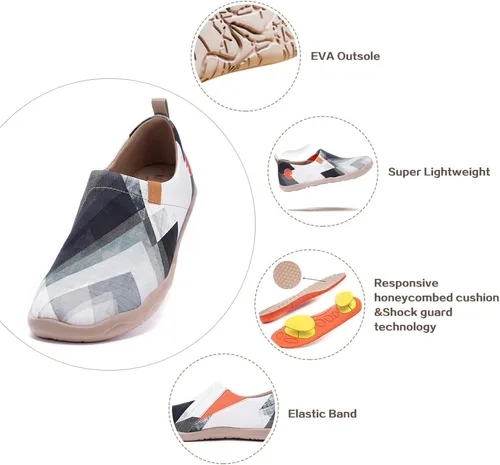 Vista 6 de UIN Zapatos de viaje con diseño artístico para hombre, mocasines informales, elegantes, ligeros, cómodos, a la moda