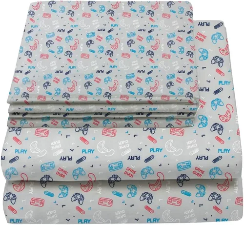 Vista 27 de Juego de sábanas tamaño individual para niños y niñas, sábanas para niños, linda sábana de cama, incluye sábana plana, ajustable y funda