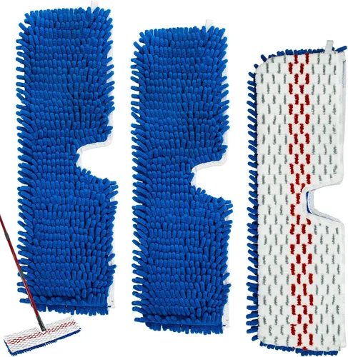 Vista 9 de Paquete de 3 cabezales de repuesto compatibles con la mopa Ocedar de microfibra de doble acción, repuestos de trapeador de doble cara con microfibra