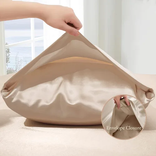 Vista 6 de VACVELT Juego de 3 sábanas de satén color beige tamaño individual, juego de ropa de cama, sábana bajera de satén sedoso con bolsillo profundo de 15