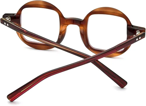 Vista 6 de HEPIDEM Marco de lentes de acetato para hombre lentes ópticos retro redondos cuadrados