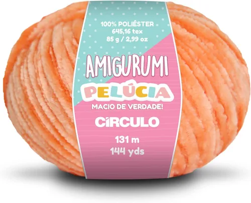 Vista 13 de Circulo - Hilo Amigurumi Pelucia, hilo especial de felpilla de terciopelo para amigurumi y manta, 144 yardas, peinado (1112 - crema)