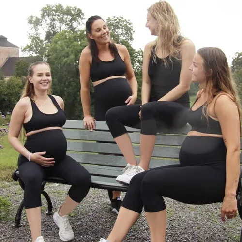 Vista 5 de Maternity Capri Leggings Over The Belly Butt Lift -Soft Non-See-Through Workout Pregnancy Pants for Women