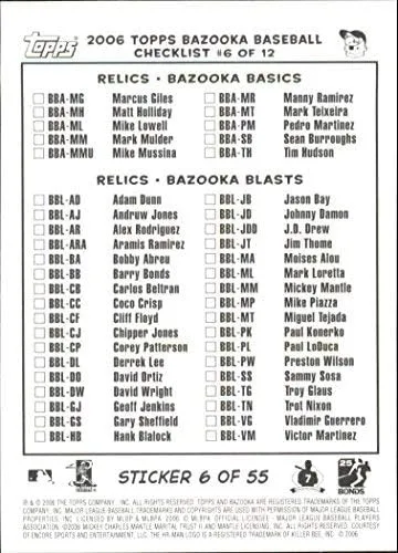 Vista 2 de 2006 Bazooka 4 on 1 Stickers #6 Soriano Hank Pudge Raffy MLB Baseball Trading Card