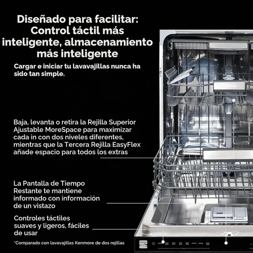 Vista 5 de Kenmore Lavavajillas empotradas de 24" - Negro