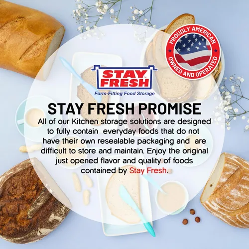 Vista 7 de Stay Fresh Recipiente de queso crema para nevera, plástico transparente para queso crema, apto para lavavajillas, sin bisfenol A, plato de queso