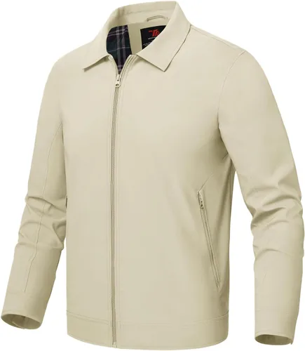 Vista 14 de Rdruko Chaquetas ligeras para hombre Cortavientos de primavera y otoño Chaquetas ligeras Casuales y elegantes con bolsillos