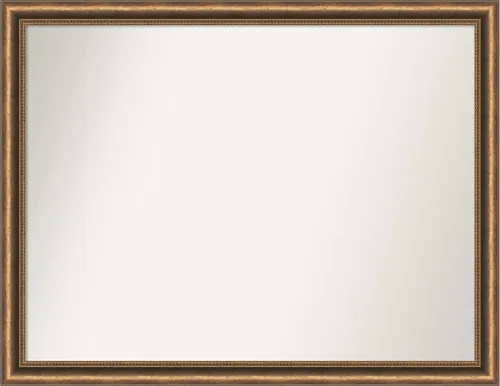 Vista 167 de Amanti Art Espejo de baño de bronce para sobre fregadero, 24 x 24 pulgadas, espejo de tocador cuadrado estrecho de bronce Manhattan, marco de madera