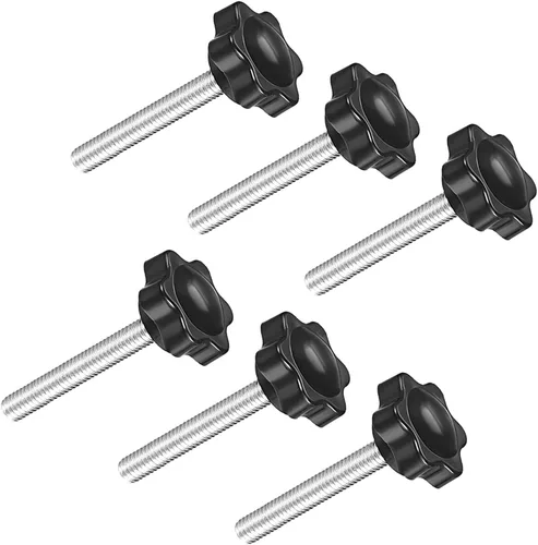 Vista 14 de METALLIXITY Perillas de tornillo de mango de sujeción (M6x26mm) 1 unidad, agarre de metal en forma de estrella - para construcción de viviendas