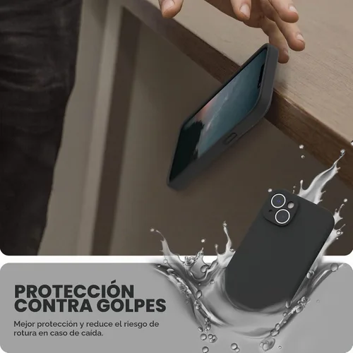 Vista 7 de SURPHY Funda para iPhone 14 Plus con Protector de Pantalla y Protección de Cámara, Funda de Teléfono de Silicona Líquida con Forro de Microfibra