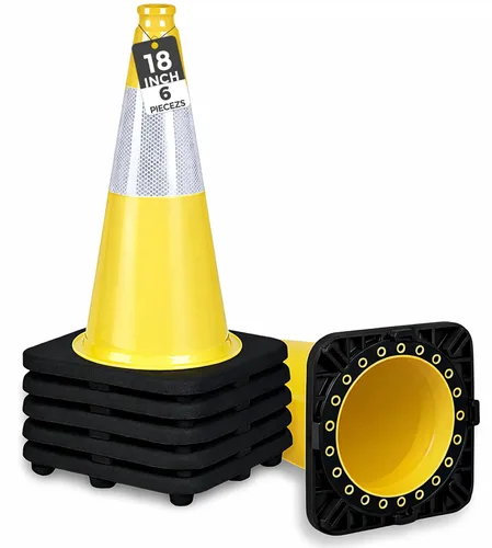Vista 20 de BESEA Paquete de 4 conos de tráfico azules de 12 pulgadas con collar reflectante de 4 pulgadas, conos de seguridad de PVC resistentes con base
