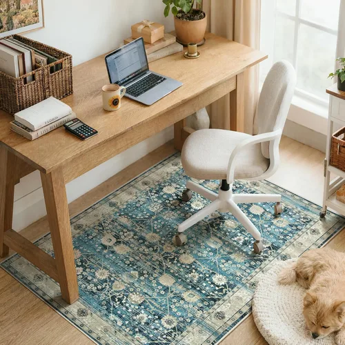 Vista 8 de Anidaroel Alfombra para Silla de Oficina para Piso de Madera Dura, Protector para Silla con Ruedas de 36"x48", Alfombra para Computadora