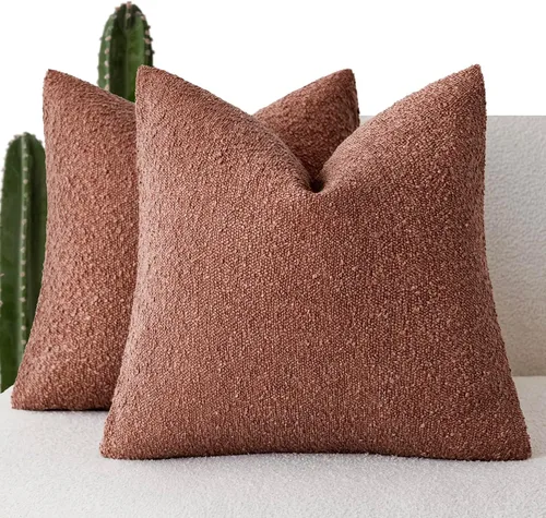 Vista 12 de Foindtower - Juego de 2 fundas decorativas de textura de bucle, fundas de almohada acentuadas, fundas de cojín sólidas, neutrales, para sofá, silla