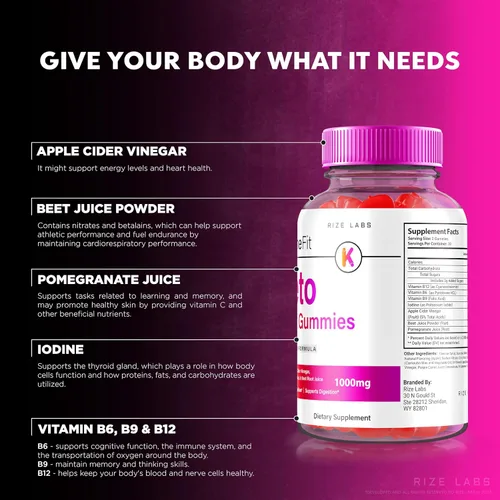 Vista 5 de rize labs - Gomitas Xtremefit Keto ACV para pérdida de peso avanzada, fórmula avanzada, suplemento de vinagre de sidra de manzana (120 gomitas)