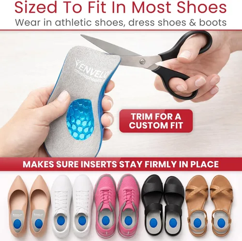 Vista 7 de Vive Envelop - Taloneras de gel para mujeres, hombres, espolón óseo, soporte para fascitis plantar, inserciones de zapatos que proporcionan alivio