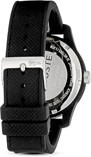 Vista 2 de Lacoste L.12.12de los hombres correa de silicona de negro reloj 2010766