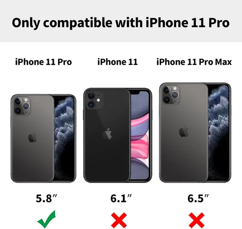 Vista 8 de Diseño compatible con iPhone 11 Pro, funda de cuero de lujo, vintage, delgada, antideslizante, agarre suave, a prueba de golpes, funda protectora