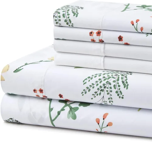 Vista 3 de Marina Decoration Ropa de cama ultra suave y sedosa con bolsillo profundo con estampado rico de rayón derivado de bambú para todas las estaciones
