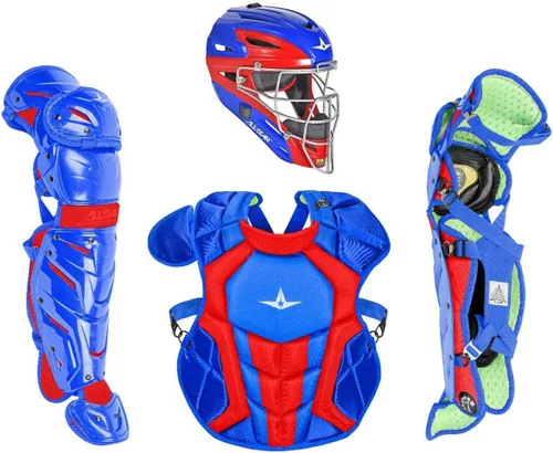 Vista 18 de All-Star Eje S7 de 9 a 16 años – Kit de equipo de captura de béisbol (incluye casco, protector de pecho, protectores de piernas), cumple con NOCSAE