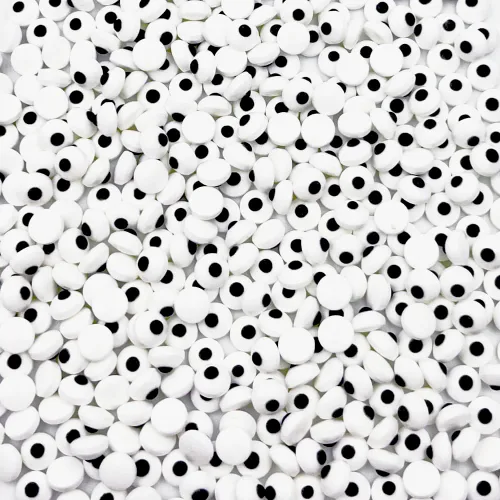 Vista 15 de Sentovac Ojos de caramelo comestibles de 1 cm, espolvoreados de azúcar para galletas, pasteles, cupcakes, decoraciones de ojos pequeños de caramelo