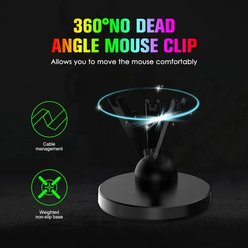 Vista 8 de Combo de teclado y mouse 60% mecánico para juegos, mini 62 teclas tipo C Chroma 20 efectos retroiluminados arcoíris, mouse ligero RGB, almohadilla