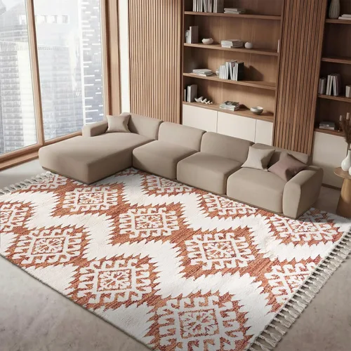 Vista 43 de SAFAVIEH - Alfombra de acento de la colección de borlas marroquíes Shag - 2'3" x 4', marfil y marrón, estilo bohemio, no suelta pelo y de fácil
