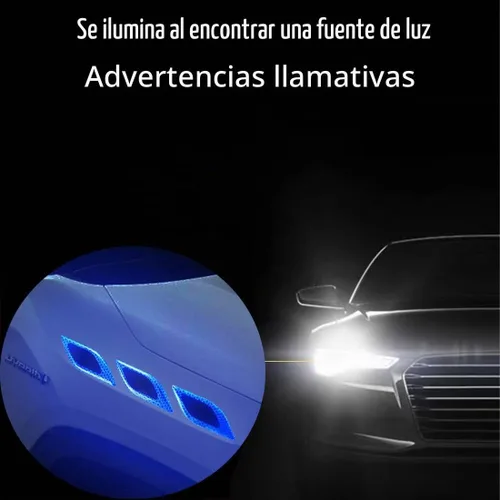 Vista 6 de 6 piezas de calcomanías reflectantes de rayas 3D fuertes, adhesivo reflectante para guardabarros, capó y parachoques de coche, adhesivo reflectante