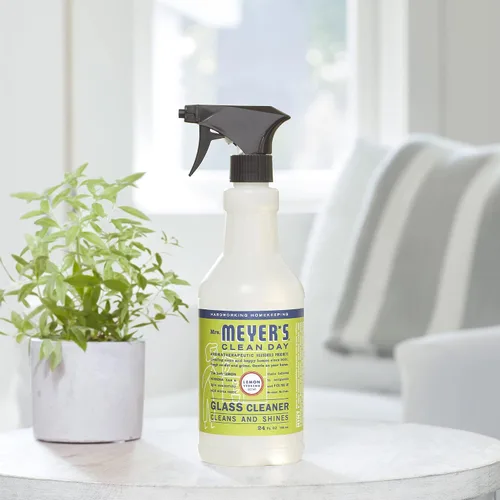 Vista 5 de MRS. MEYER'S Clean Day Limpiador de espejos y ventanas, ideal para superficies de vidrio en interiores y exteriores, verbena de limón, 24 onzas