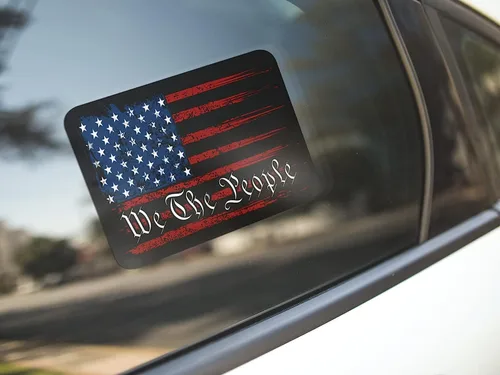 Vista 2 de We The People - Calcomanía de bandera estadounidense de 7 pulgadas para automóviles, camiones, motocicletas, barcos y portátiles (paquete de 2)