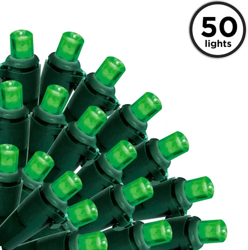 Vista 2 de Brite Star Mini luces LED micro de 50 litros, verde, cable verde