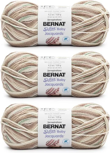 Vista 33 de Bernat Softee Baby Cotton Aqua Mist - Ovillo de lana para bebé, paquete de 3 unidades de 4.25 onzas, mezcla, 3 DK (ligero), 254 yardas