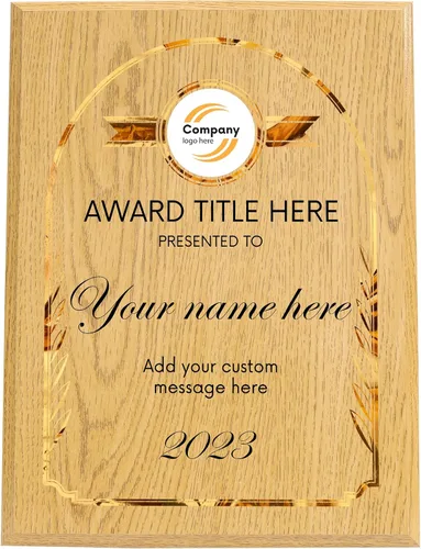 Vista 10 de Placa personalizada con acabado de roble de 9 x 12 pulgadas para premios y reconocimiento, placa personalizada con respaldo con cerradura