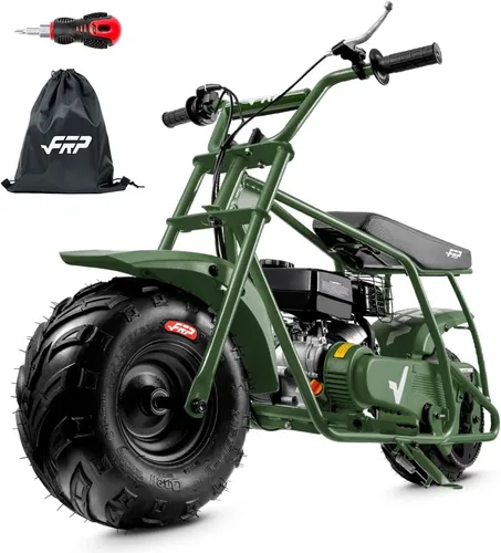 Vista 19 de FRP GMB100 Plus Gas Mini Bike 99cc 4 tiempos todoterreno Faro y polaina Negro