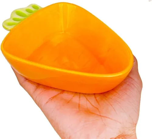 Vista 3 de Cuenco de comida para conejos, de cerámica, conejillos de indias, comedero de heno, plato de comida para agua, resistente a masticar, comedero