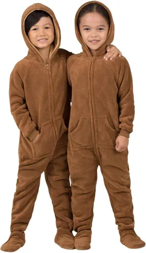 Vista 5 de Footed Pajamas - Enterizo con capucha a juego para la familia Suéteres de una pieza para niños, niñas, hombres, mujeres y mascotas, unisex, Candy