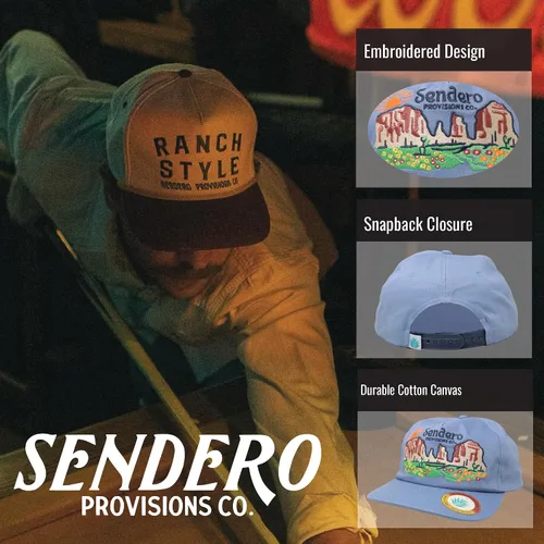 Vista 2 de Sendero Provisions Co. Desert Bloom - Gorra ajustable con diseño bordado (azul), Azul