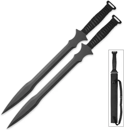 Vista 7 de Snake Eye Tactical Espada Ninja Doble Gemela con Funda Doble para Hombro Cada Cuchilla