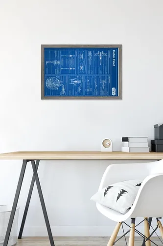 Vista 6 de Trends International Star Wars: Saga - Póster de pared con diseño rebelde, 14.725 x 22.375 pulgadas, versión enmarcada de madera de granero