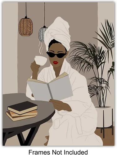 Vista 3 de Black Culture - Accesorios de baño grandes de 11 x 14 pulgadas, arte de pared de mujeres afroamericanas negras, decoración de pared afro, obra
