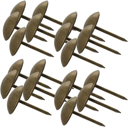 Vista 11 de MroMax 120 tachuelas de clavos para tapicería de 0.47 pulgadas de diámetro, hierro de estilo vintage, de metal, redondos, de 0.67 pulgadas de altura