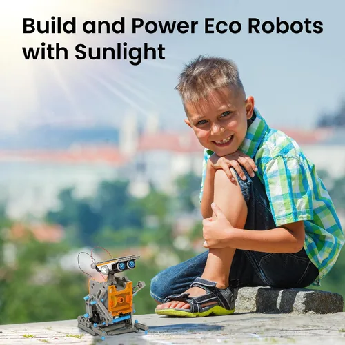 Vista 3 de Sillbird Kit de construcción de robot solar 12 en 1, regalo STEM para niños 12in1-azul gris