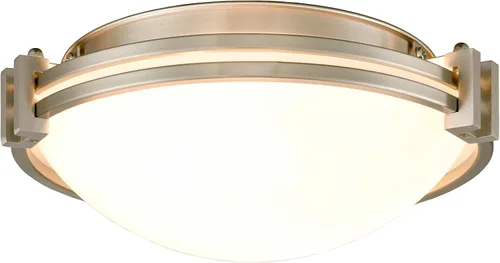 Vista 8 de Lámpara de techo de montaje empotrado moderna de oro 12 pulgadas lámpara de techo de vidrio lechoso 2 luces lámpara de techo de latón