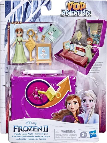 Vista 2 de Disney Frozen 2 Pop Adventures - Set de juego desplegable con asa de noche de juegos en familia, incluye muñeca de Anna, juguete inspirado 2