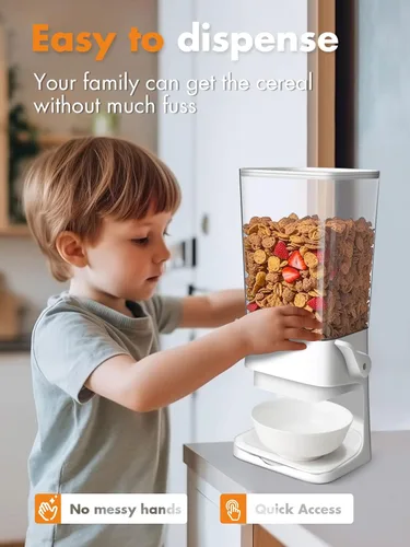 Vista 3 de Conworld Dispensador de cereales, almacenamiento de contenedores de cereales, dispensador grande de cereales para encimera, no es fácil de triturar