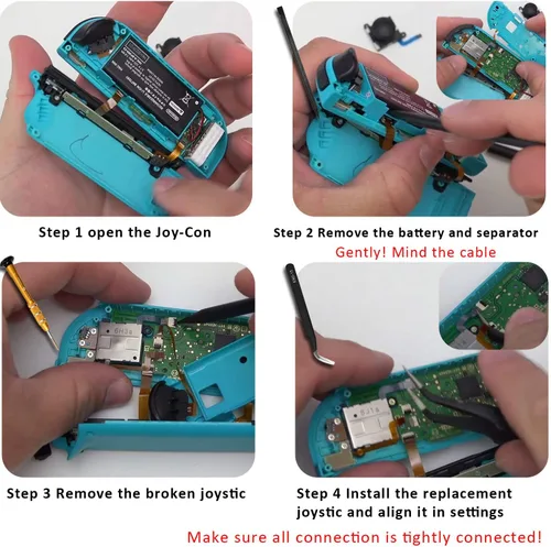 Vista 5 de Joycon Joystick de repuesto para control Fix Drift Nintendo Switch Joy-Con y Switch Lite Joystick de repuesto para palanca analógica