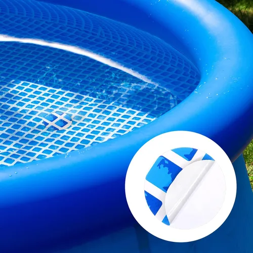 Vista 4 de Outus Kit de reparación de parches de vinilo para piscina, 24 piezas, autoadhesivo, parche de reparación de plástico, parches para piscinas sobre