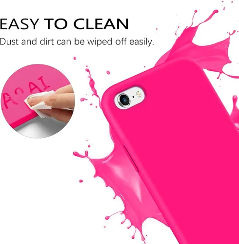 Vista 3 de GUAGUA Funda compatible con iPhone 6s, iPhone 6, silicona líquida, gel suave, goma delgada, ligera, forro de microfibra, con textura, a prueba