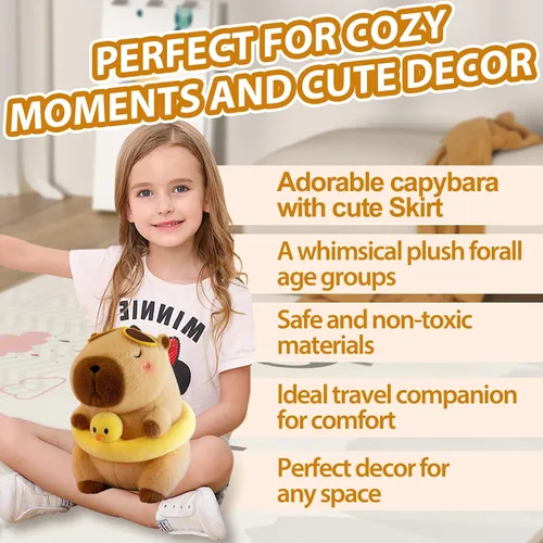 Vista 6 de Capybara - Lindo animal de peluche Capybara de 12 pulgadas, bonito animal de peluche Capibaras Peluches Capybara, regalo ultra suave para abrazar