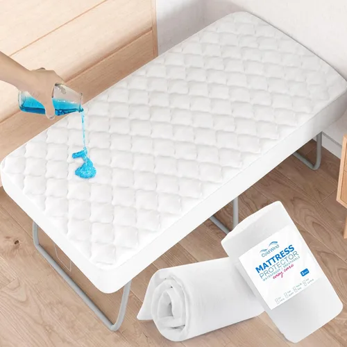 Vista 8 de Protector de colchón impermeable tamaño individual, funda de colchón acolchada de tamaño individual para niños, protector de colchón de bolsillo